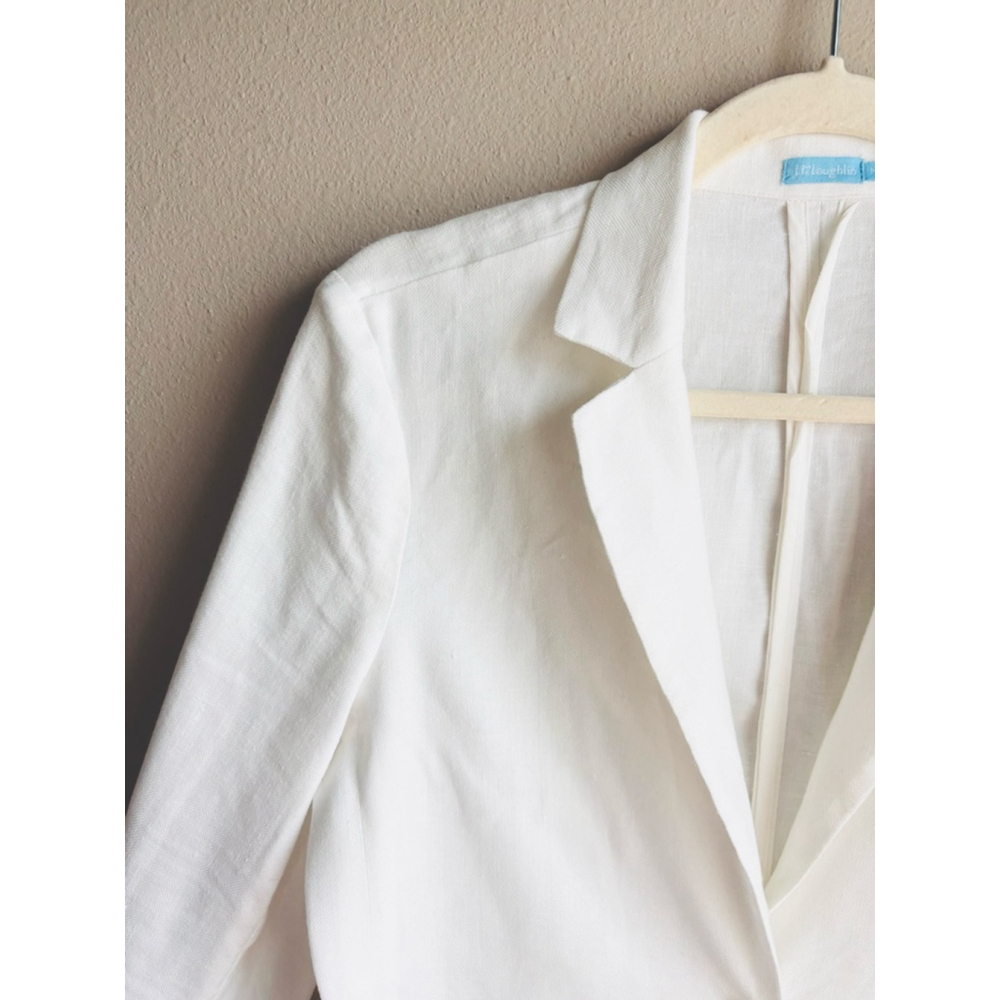 EUC J.McLaughlin Women’s Merona Linen-Blend Jacket in Ivory | Sz M - Picture 6 of 9